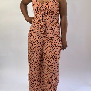 RUST & BLACK PRINT ROMPER